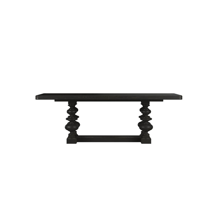 Atrium Rectangular Dining Table — hand rubbed black with undertones of brown