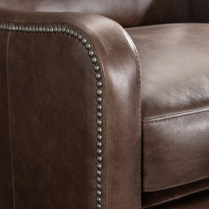 Landon Leather Recliner, Brown