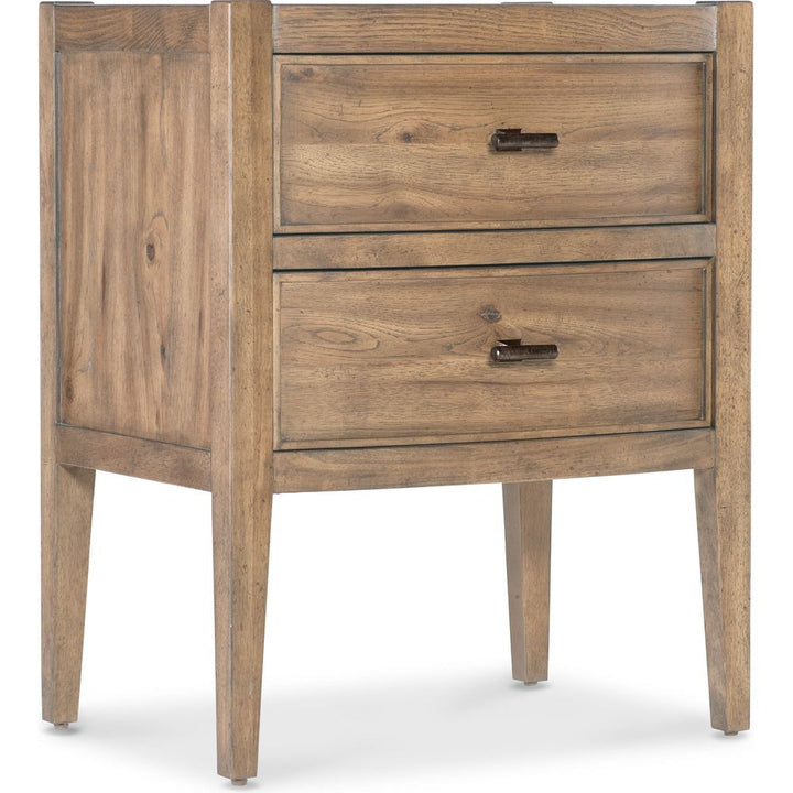 Vineyard Row Two Drawer Nightstand - Light Wood