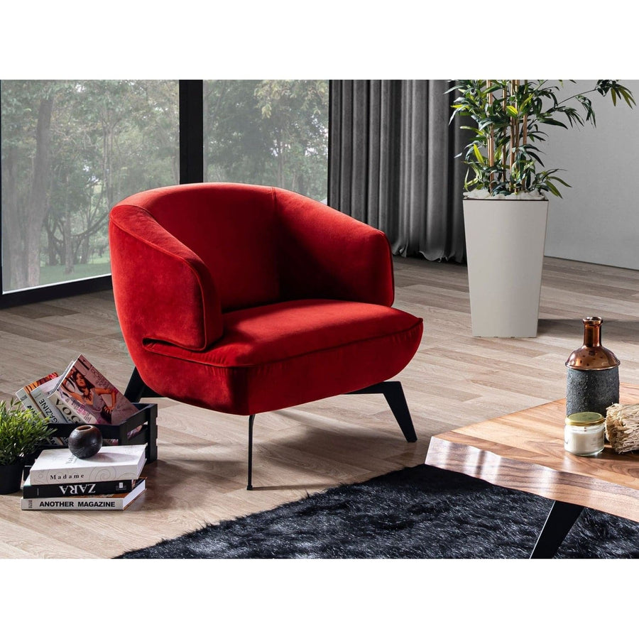 Mersin Accent Chair-Whiteline Modern Living-WHITELINE-CH1756F-RED-Lounge ChairsRed Fabric-1-France and Son