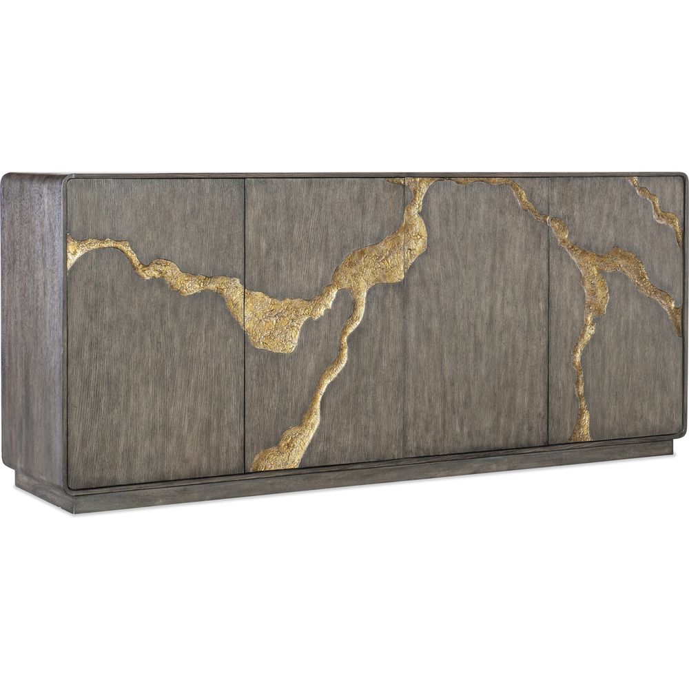 Sideboards & Credenzas Vibrance Fissured Entertainment Credenza - Dark Wood