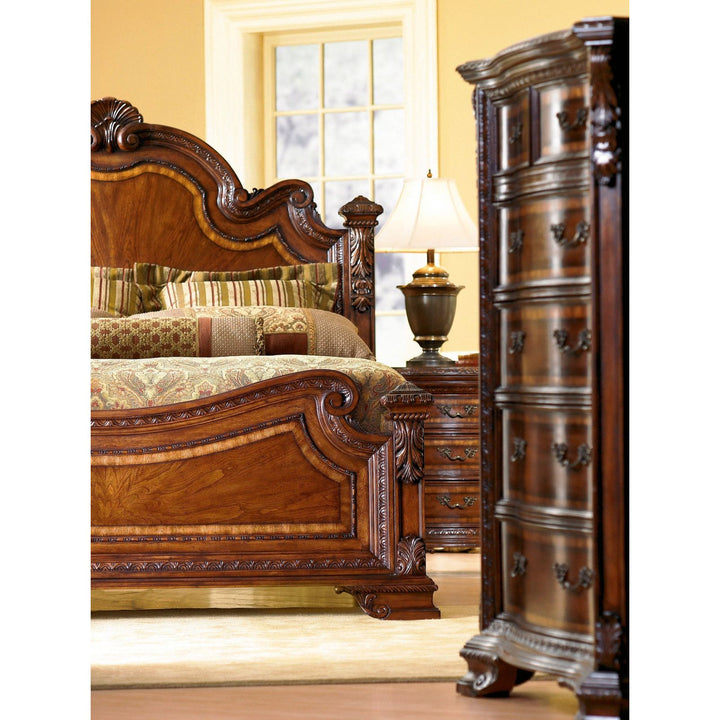 Old World Eastern King Estate Bed - Brown