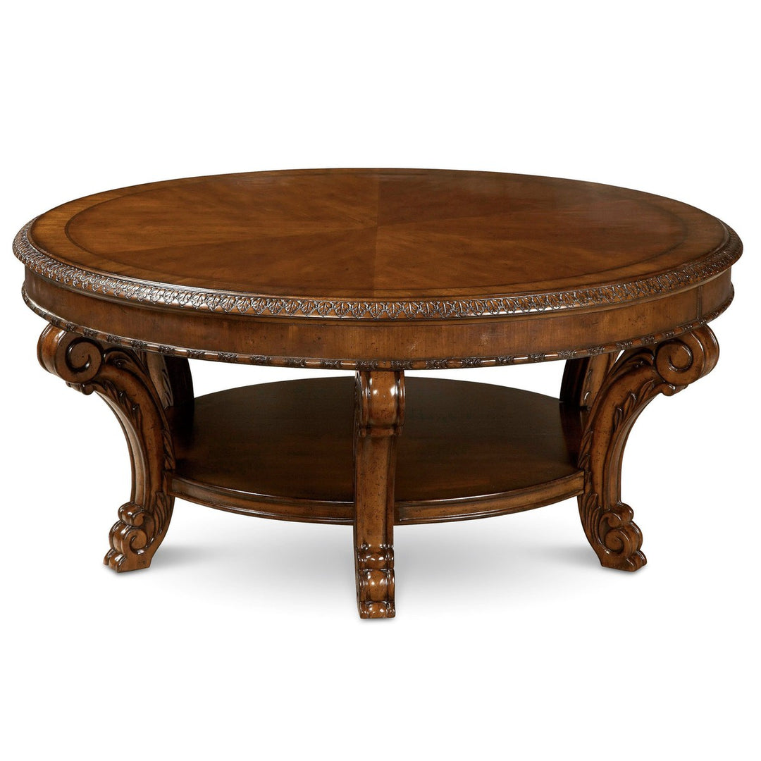 Old World Round Cocktail Table - Brown