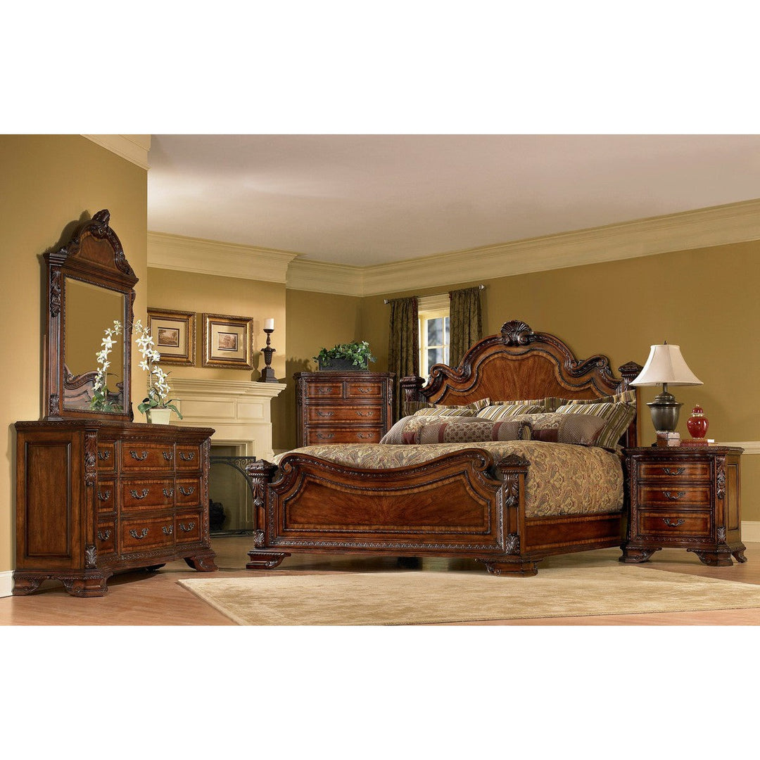 Old World Queen Estate Bed - Brown