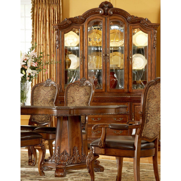 Old World China Cabinet - Brown