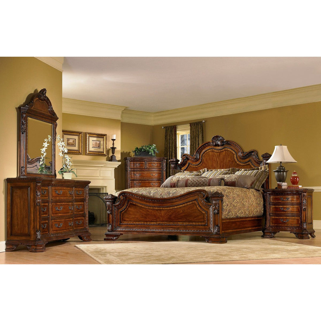 Old World Eastern King Estate Bed - Brown