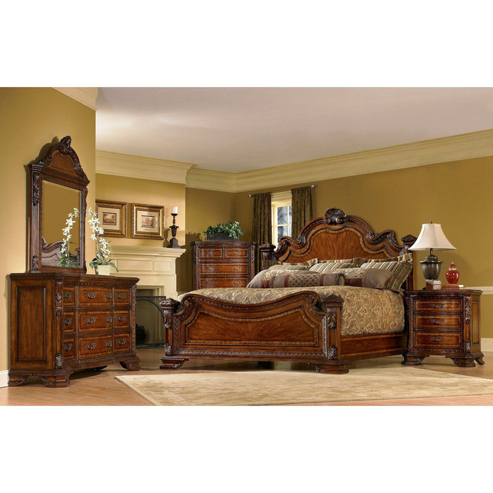 Old World Eastern King Estate Bed - Brown