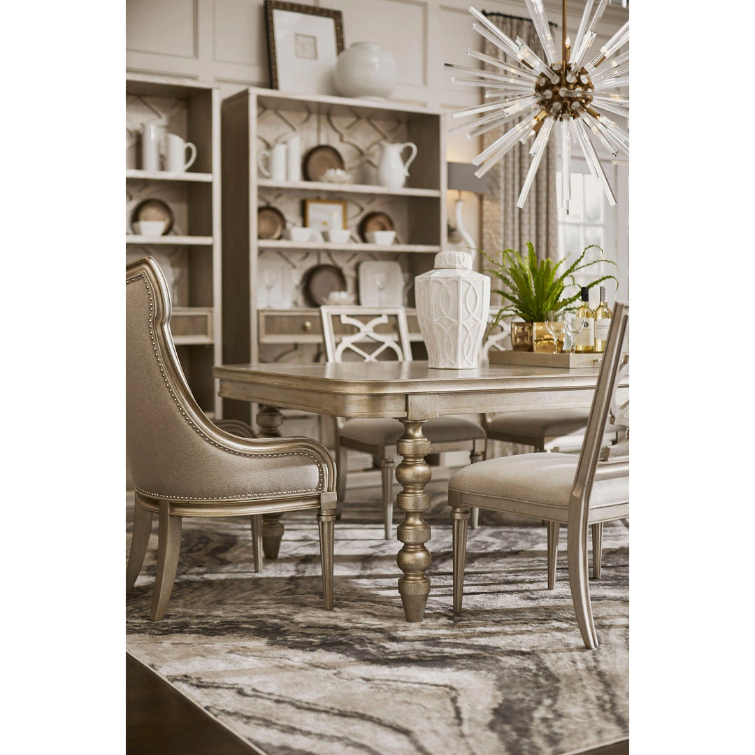 Morrissey Oldham Leg Dining Table - Bezel - Silver