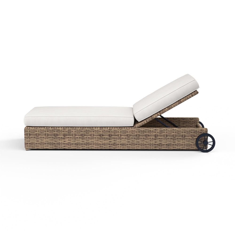 Outdoor Chaises Havana Adjustable Chaise in Canvas Flax w/ Self Welt