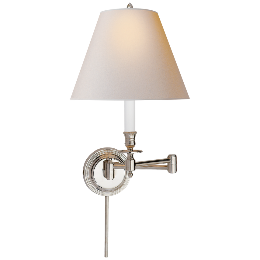 Cannady Swing Arm-Visual Comfort-VISUAL-S 2010PN-NP-Wall LightingPolished Nickel-Natural Paper Shade-11-France and Son