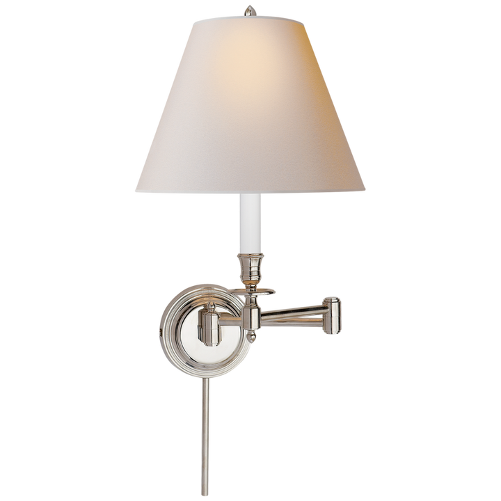 Cannady Swing Arm-Visual Comfort-VISUAL-S 2010PN-NP-Wall LightingPolished Nickel-Natural Paper Shade-11-France and Son