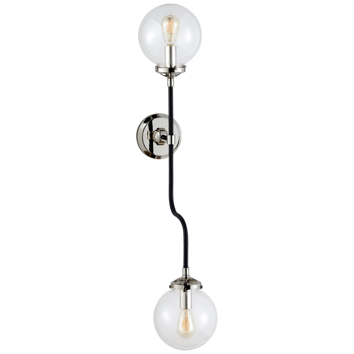 Bijou Double Wall Sconce-Visual Comfort-VISUAL-S 2022PN-CG-Wall LightingPolished Nickel-2-France and Son