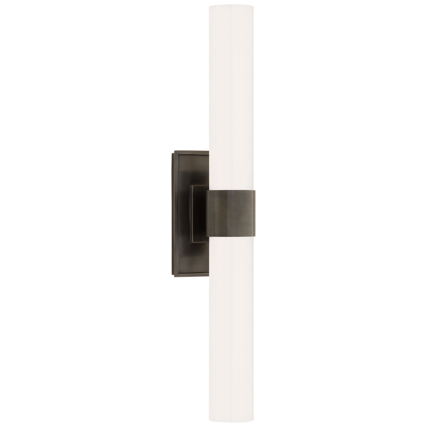 Pretty Petite Double Sconce-Visual Comfort-VISUAL-S 2164BZ-WG-Wall LightingBronze with White Glass-2-France and Son
