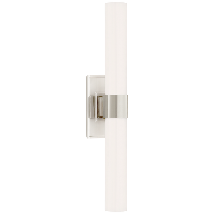 Pretty Petite Double Sconce-Visual Comfort-VISUAL-S 2164PN-WG-Wall LightingPolished Nickel with White Glass-5-France and Son