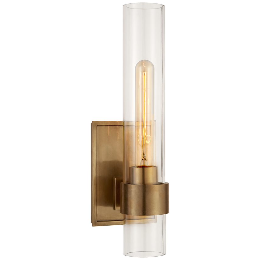 Frankton Petite Sconce-Visual Comfort-VISUAL-S 2165HAB-CG-Wall LightingHand-Rubbed Antique Brass-2-France and Son