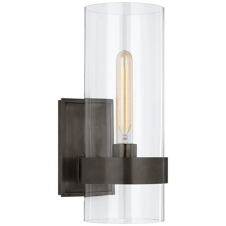 Pregone Small Sconce-Visual Comfort-VISUAL-S 2166BZ-CG-Wall ArtBronze/Clear Glass-1-France and Son