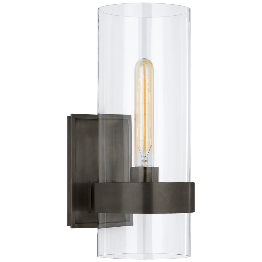 Pregone Small Sconce-Visual Comfort-VISUAL-S 2166BZ-CG-Wall ArtBronze/Clear Glass-1-France and Son