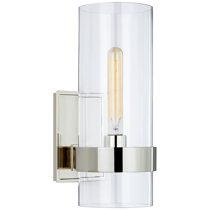 Pregone Small Sconce-Visual Comfort-VISUAL-S 2166PN-CG-Wall ArtPolished Nickel/Clear Glass-3-France and Son