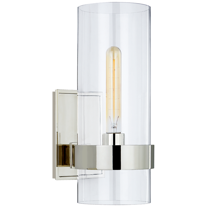 Pregone Small Sconce-Visual Comfort-VISUAL-S 2166PN-CG-Wall ArtPolished Nickel/Clear Glass-3-France and Son