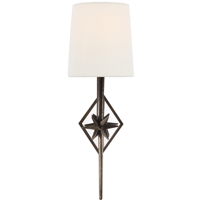 Etsy Sconce-Visual Comfort-VISUAL-S 2320AI-L-Wall LightingAged Iron-Linen Shade-1-France and Son