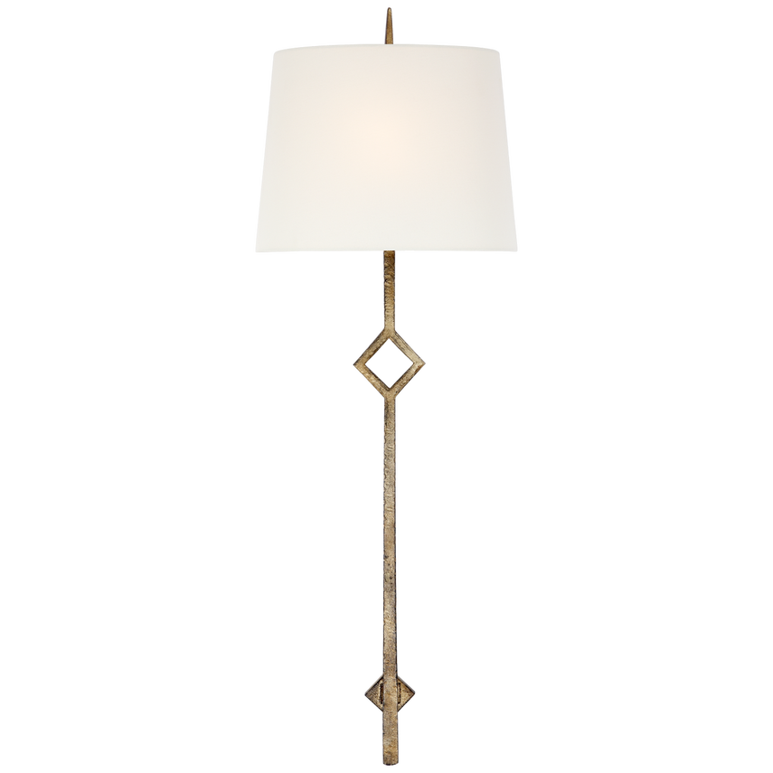 Cranstie Large Sconce-Visual Comfort-VISUAL-S 2408GI-L-Wall LightingGilded Iron/Linen Shade-3-France and Son