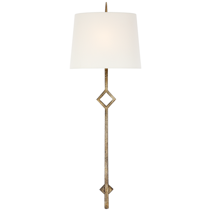 Cranstie Large Sconce-Visual Comfort-VISUAL-S 2408GI-L-Wall LightingGilded Iron/Linen Shade-3-France and Son