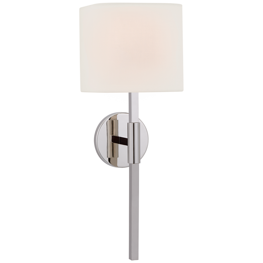Audine Medium Tail Sconce-Visual Comfort-VISUAL-S 2435PN-L-Wall LightingPolished Nickel/Linen Shade-3-France and Son