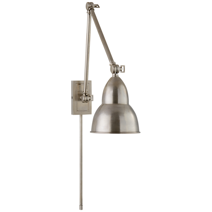 Frenchy Library Double Arm Wall Lamp-Visual Comfort-VISUAL-S 2602AN-Wall LightingAntique Nickel-1-France and Son