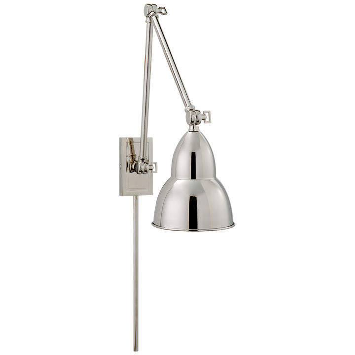 Frenchy Library Double Arm Wall Lamp-Visual Comfort-VISUAL-S 2602PN-Wall LightingPolished Nickel-4-France and Son