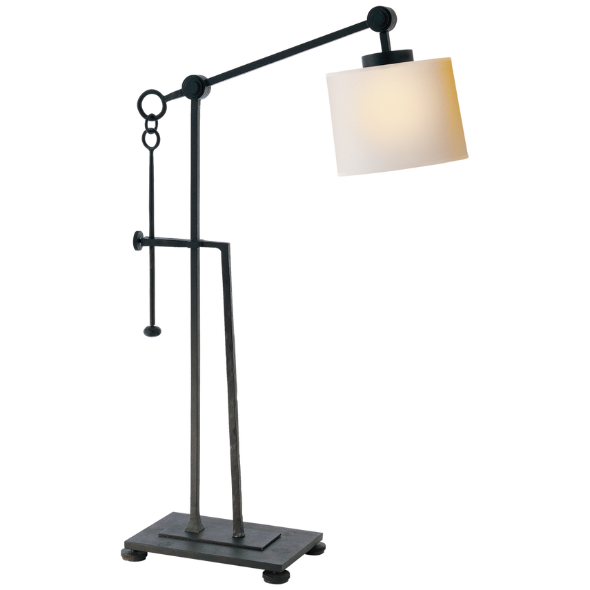 Aspenia Forged Iron Table Lamp-Visual Comfort-VISUAL-S 3030BR-NP-Table LampsBlack Rust/Natural Paper Shade-2-France and Son