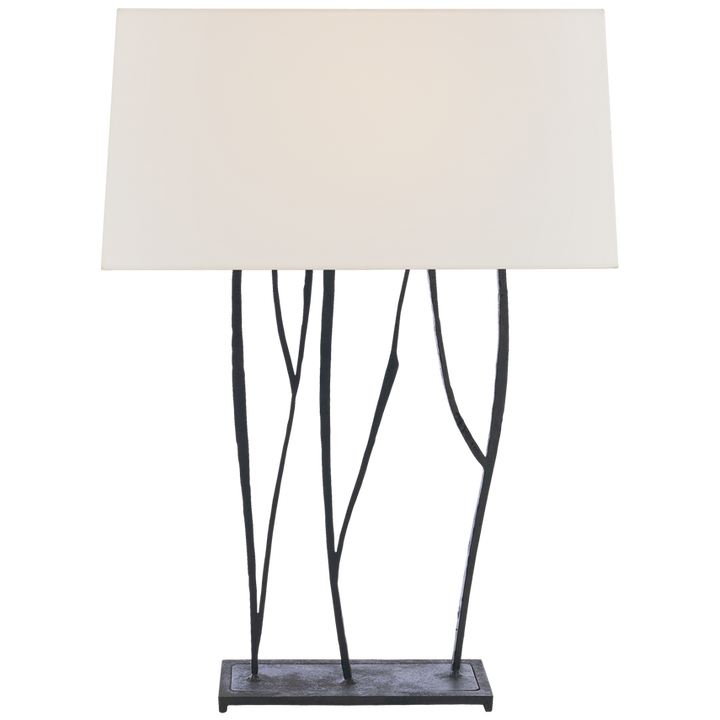 Aspenia Console Lamp-Visual Comfort-VISUAL-S 3051BR-L-Table LampsBlackened Rust-Linen Shade-1-France and Son