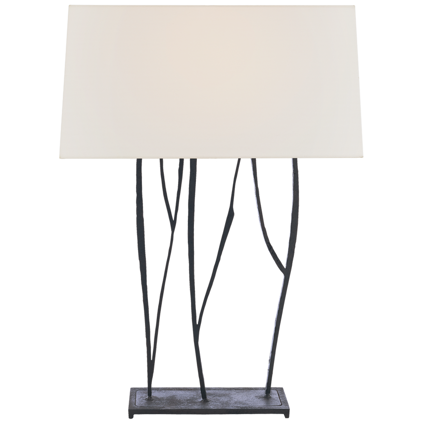 Aspenia Console Lamp-Visual Comfort-VISUAL-S 3051BR-L-Table LampsBlackened Rust-Linen Shade-1-France and Son
