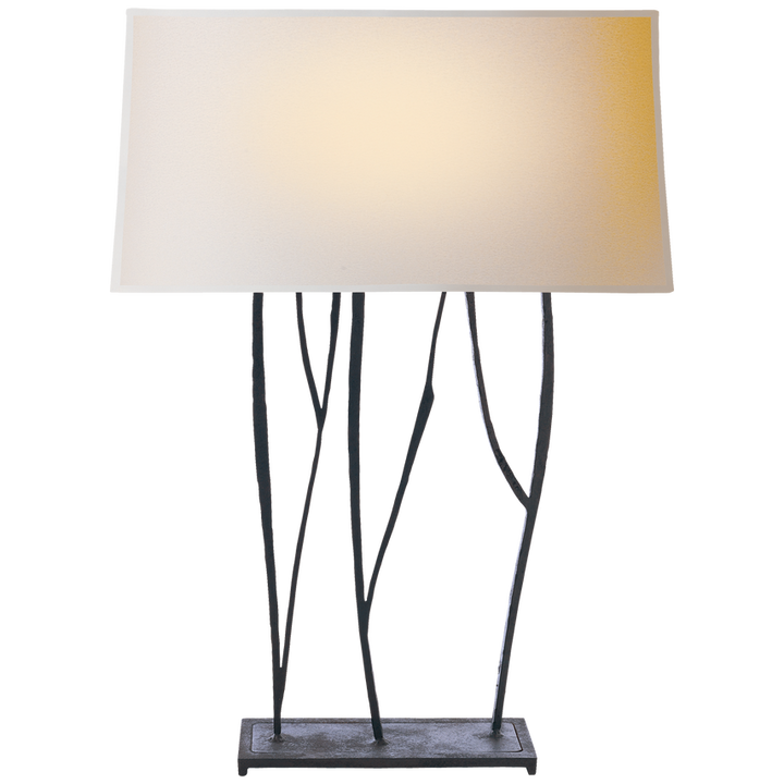 Aspenia Console Lamp-Visual Comfort-VISUAL-S 3051BR-NP-Table LampsBlackened Rust-Natural Paper Shade-2-France and Son