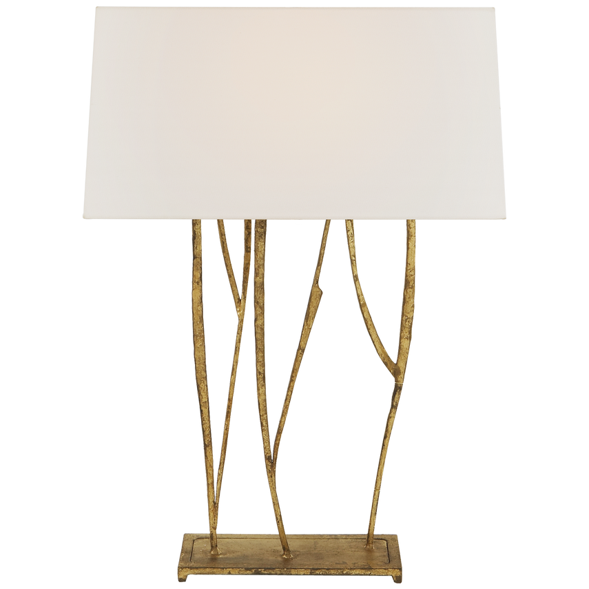 Aspenia Console Lamp-Visual Comfort-VISUAL-S 3051GI-L-Table LampsGilded Iron-Linen Shade-4-France and Son