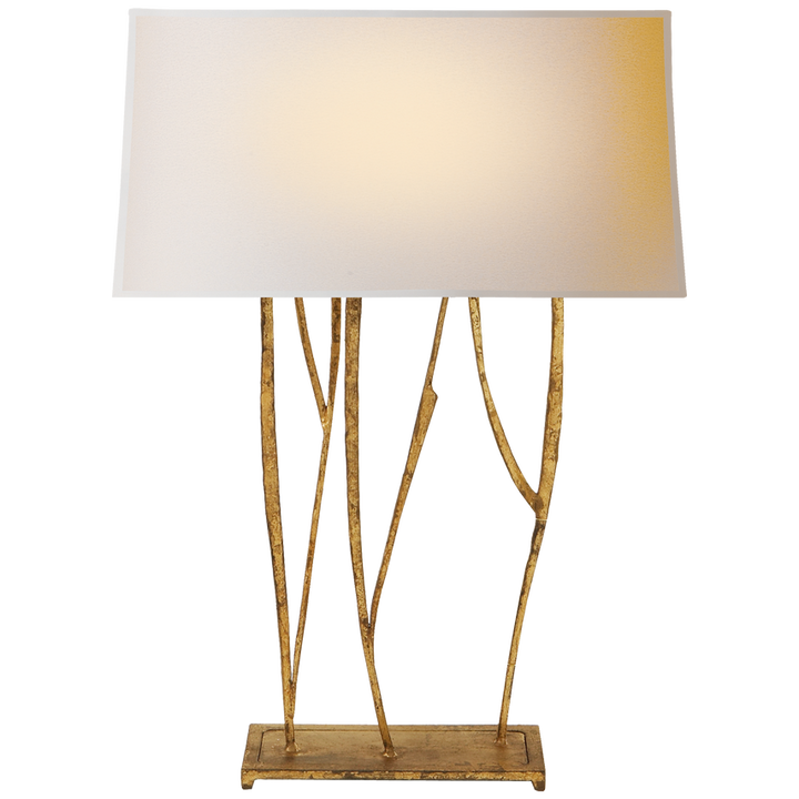 Aspenia Console Lamp-Visual Comfort-VISUAL-S 3051GI-NP-Table LampsGilded Iron-Natural Paper Shade-3-France and Son
