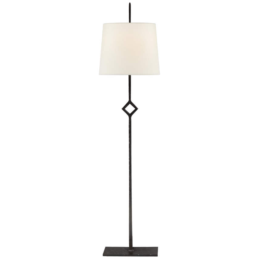 Cranstie Buffet Lamp-Visual Comfort-VISUAL-S 3407AI-L-Table LampsAged Iron-Linen Shade-1-France and Son