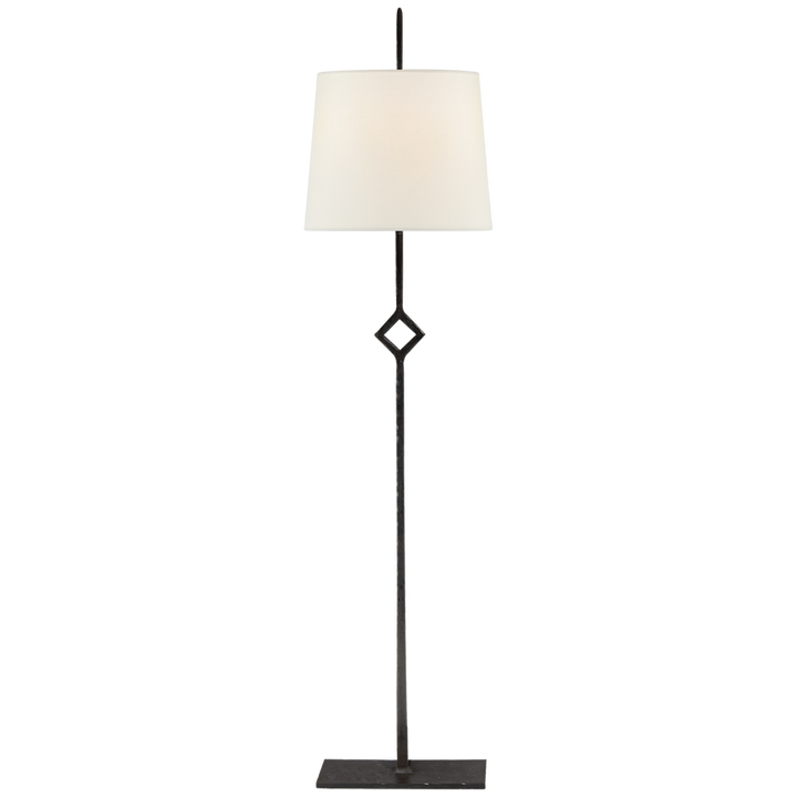 Cranstie Buffet Lamp-Visual Comfort-VISUAL-S 3407AI-L-Table LampsAged Iron-Linen Shade-1-France and Son