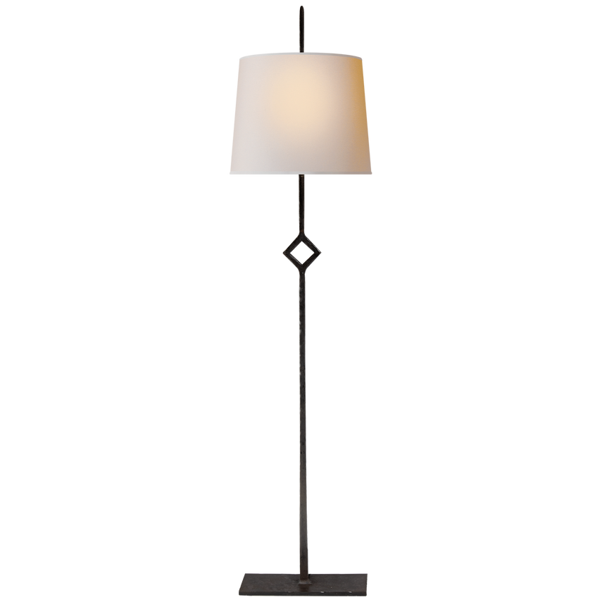 Cranstie Buffet Lamp-Visual Comfort-VISUAL-S 3407AI-NP-Table LampsAged Iron-Natural Paper Shade-2-France and Son