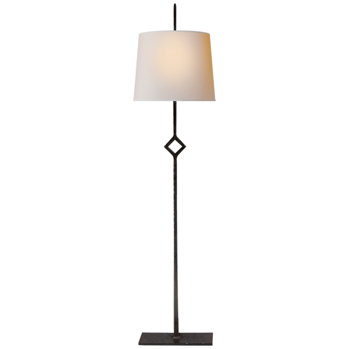 Cranstie Buffet Lamp-Visual Comfort-VISUAL-S 3407AI-NP-Table LampsAged Iron-Natural Paper Shade-2-France and Son