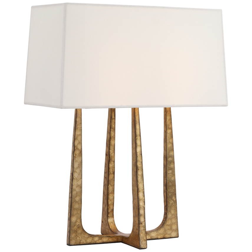 Starla Hand-Forged Bedside Lamp-Visual Comfort-VISUAL-S 3514GI-L-Table LampsGilded Iron with Linen Shade-2-France and Son