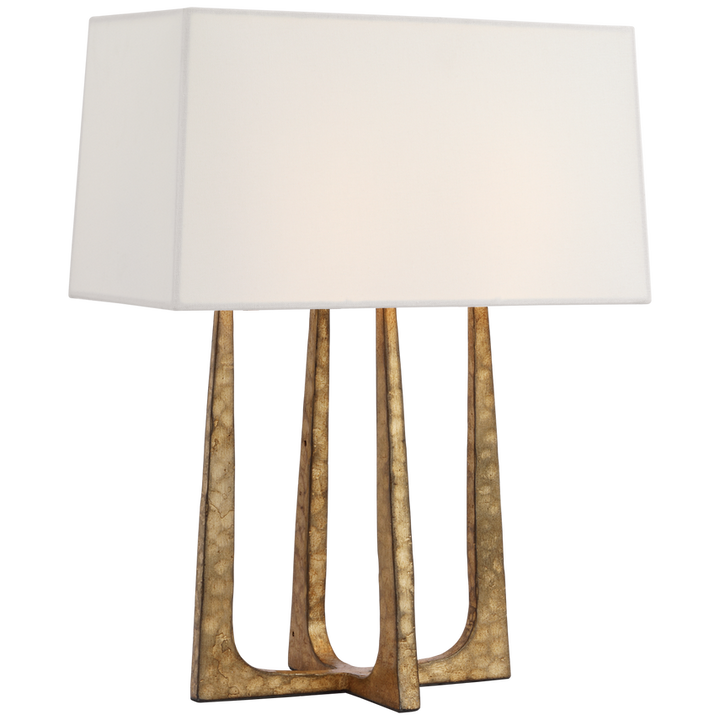 Starla Hand-Forged Bedside Lamp-Visual Comfort-VISUAL-S 3514GI-L-Table LampsGilded Iron with Linen Shade-2-France and Son