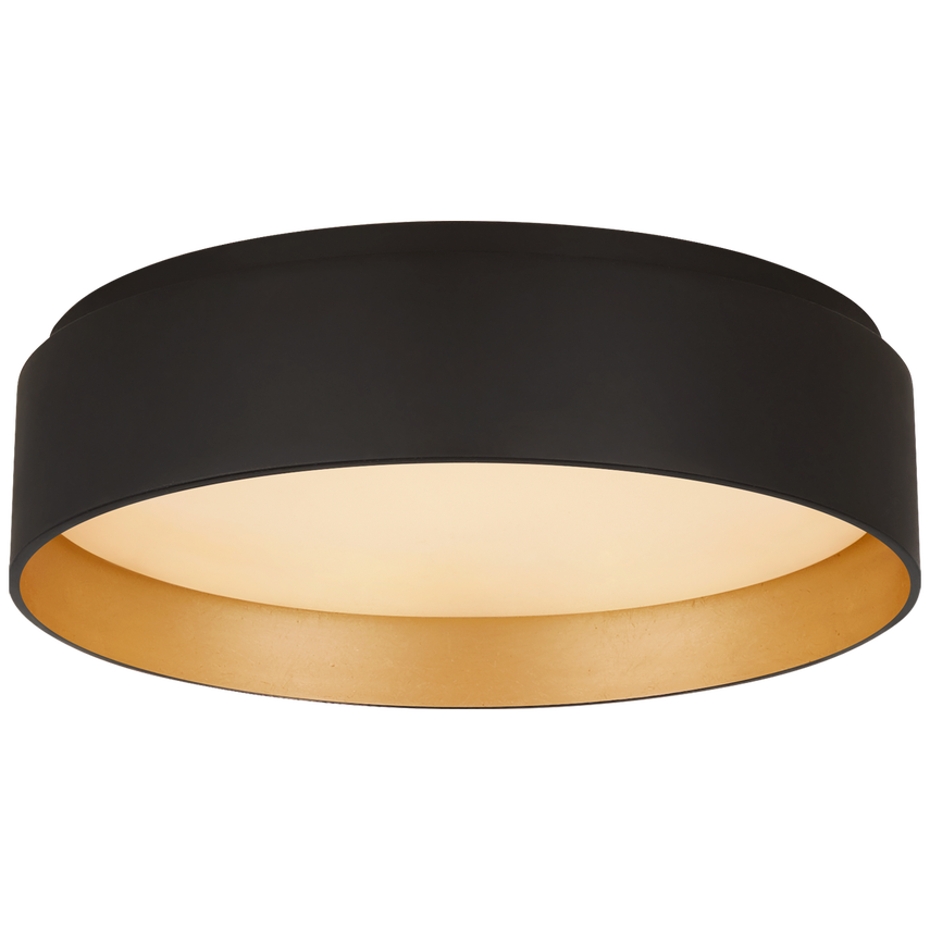 Sherly Small Flush-Visual Comfort-VISUAL-S 4041BLK-Flush MountsMatte Black / Gild / White Glass-1-France and Son