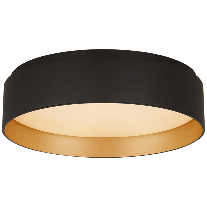 Sherly Small Flush-Visual Comfort-VISUAL-S 4041BLK-Flush MountsMatte Black / Gild / White Glass-1-France and Son