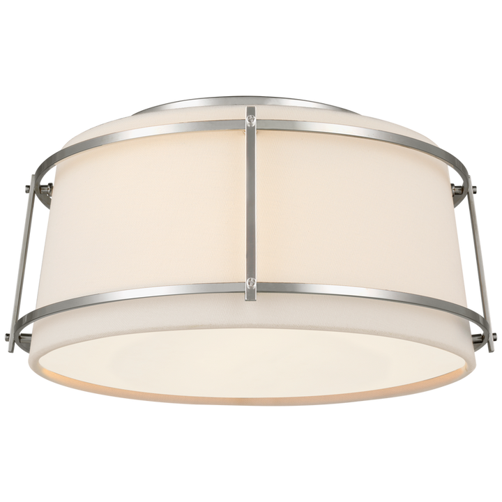 Callme Small Flush Mount-Visual Comfort-VISUAL-S 4685PN-L/FA-Flush MountsPolished Nickel/Linen Shade and Frosted Acrylic Diffuser-3-France and Son