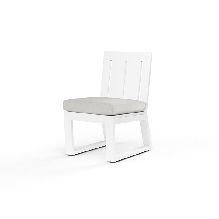 Outdoor Dining Chairs Newport Armless Dining Chair in Cast Silver, No Welt