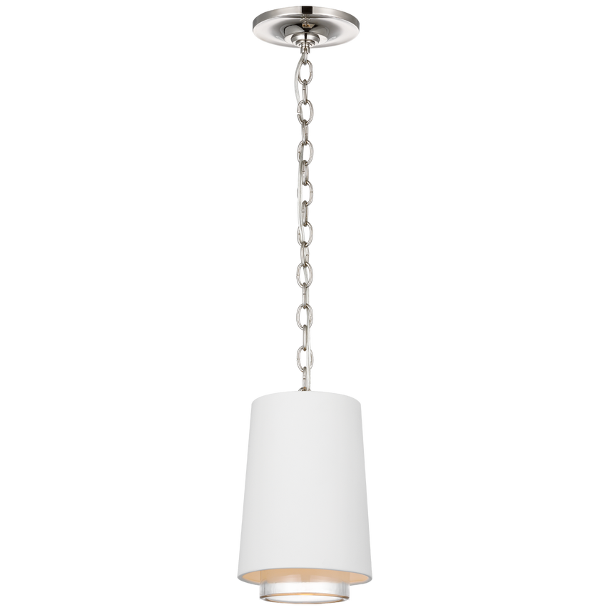 Syndy Narrow Pendant-Visual Comfort-VISUAL-S 5120PN-WHT/CG-PendantsPolished Nickel-1-France and Son