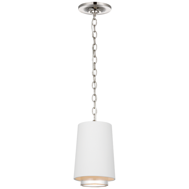 Syndy Narrow Pendant-Visual Comfort-VISUAL-S 5120PN-WHT/CG-PendantsPolished Nickel-1-France and Son