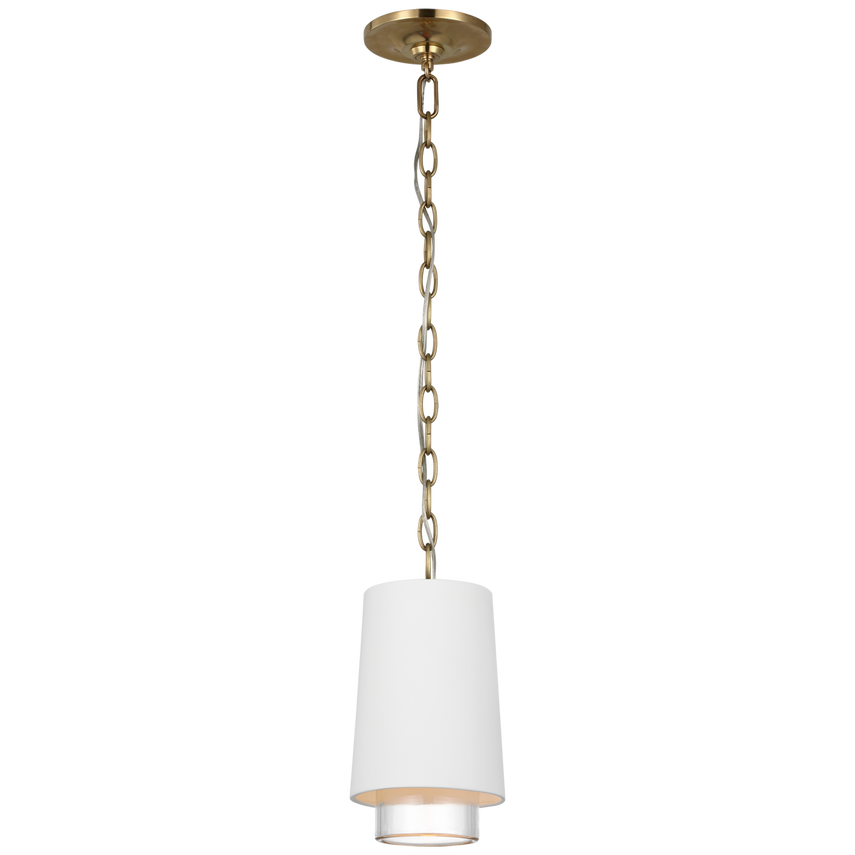 Syndy Narrow Pendant-Visual Comfort-VISUAL-S 5120WHT/CG-PendantsSoft Brass-2-France and Son