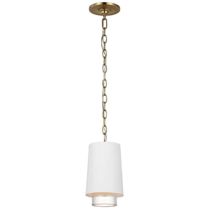 Syndy Narrow Pendant-Visual Comfort-VISUAL-S 5120WHT/CG-PendantsSoft Brass-2-France and Son