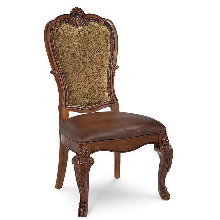 Old World Upholstered Back Side Chair (Purchase in qty of 2 required, priced individually) - Brown, Beige